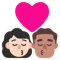 Kiss- Woman- Man- Light Skin Tone- Medium Skin Tone emoji on Microsoft